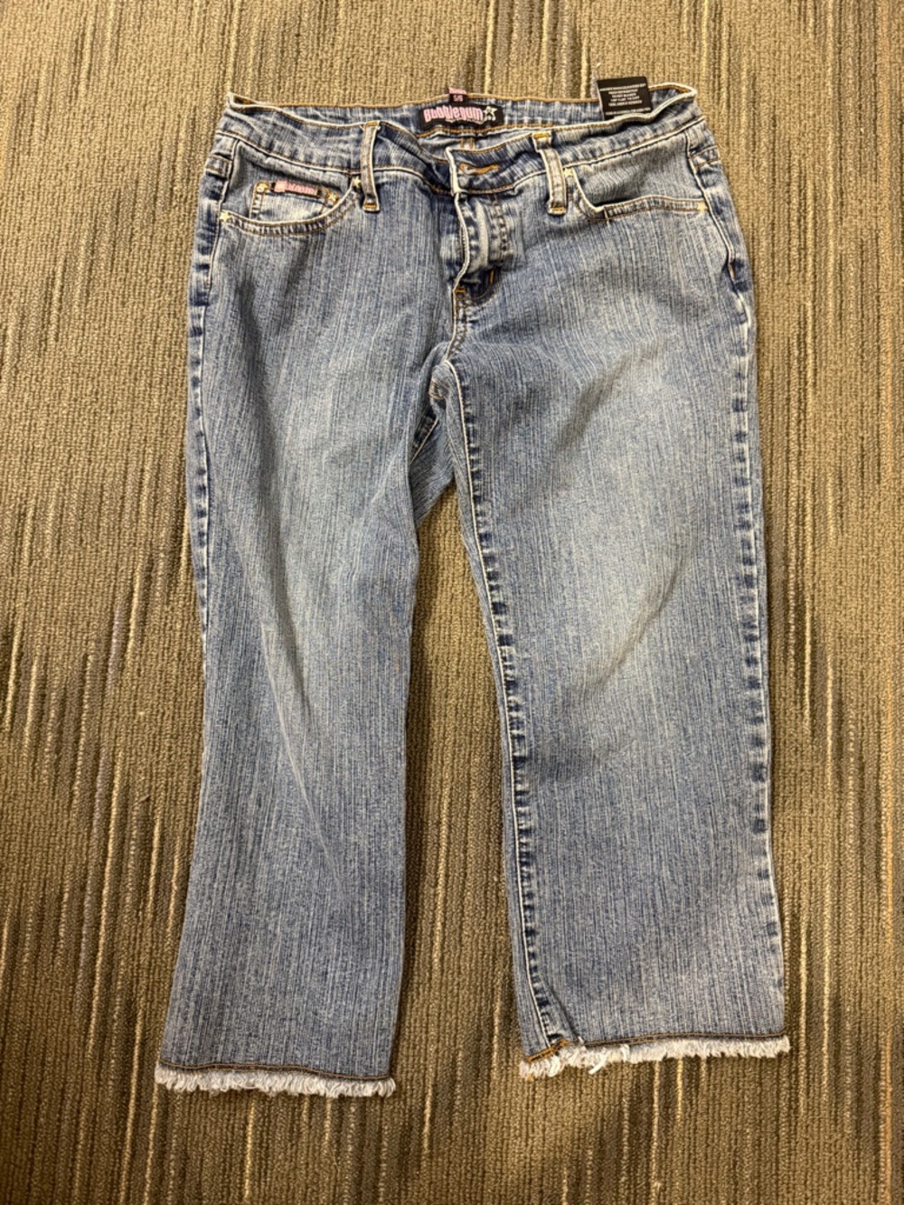 Bubblegum Light Blue Jeans with Orange Stitching